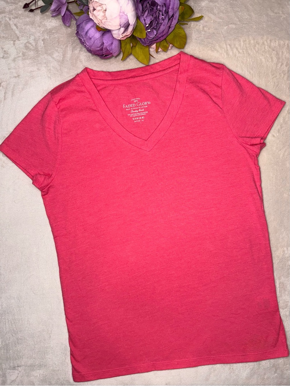 Faded Glory Pink V-Neck Tee